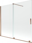 MEXEN/S - Velar Dvojkrídlová posuvná vaňová zástena 180 x 150, transparent, růžové zlato 896-180-000-01-60