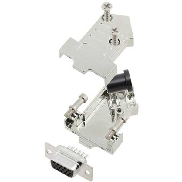 TRU COMPONENTS TCD45NT09MHDS15K 7709176 sada D-SUB zásuvková lišta 45 ° Pólov: 15 spájkovaný 1 ks; 7709176