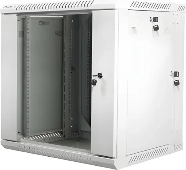 Lanberg WF02-6612-10S sivá / Nástenný rozvádzač / 19" / 12U / 600×600 mm / dvojdielny / 60 kg (WF02-6612-10S)