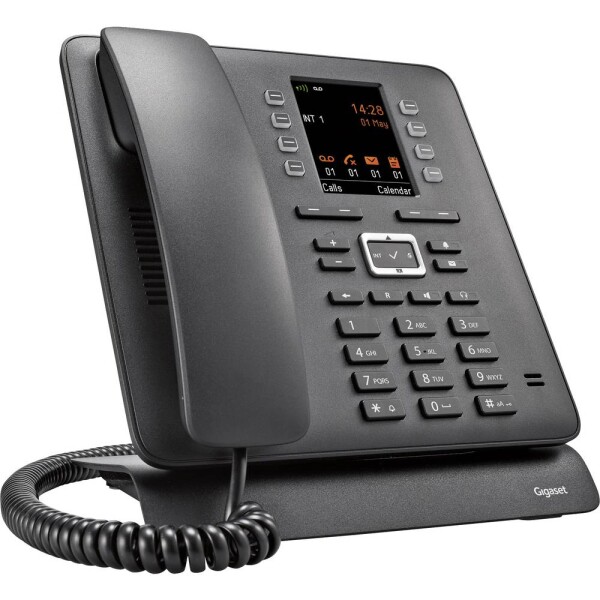 Gigaset Pro Maxwell C šnúrový telefón, VoIP Bluetooth, handsfree, konektor na slúchadlá, optická signalizácia hovoru, opakované vytáčanie TFT čierna; S30853-H4007-R101