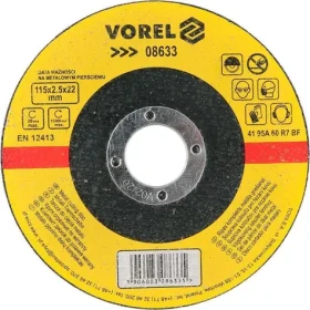 Vorel Rezný kotúč na kov 115 mm / Rezný kotúč / Priemer 115 x 22 mm / Hrúbka 2,5 mm