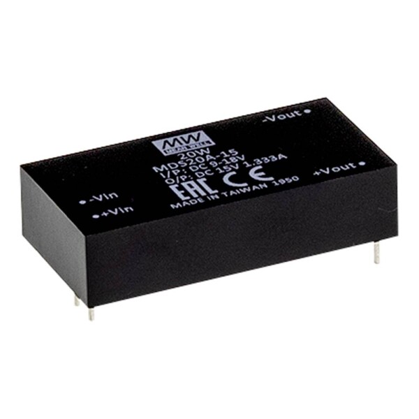 MEAN WELL MDS20A-12 DC / DC menič napätia 12 V 12 V 1.67 A 20 W Počet výstupov: 1 x; MDS20A-12