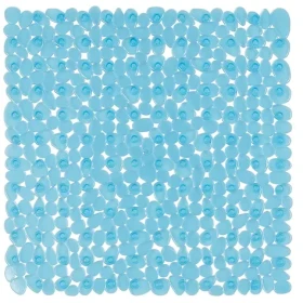 Spirella RIVERSTONE modrá / Protišmyková podložka do sprchy / PVC / 54 x 54 cm