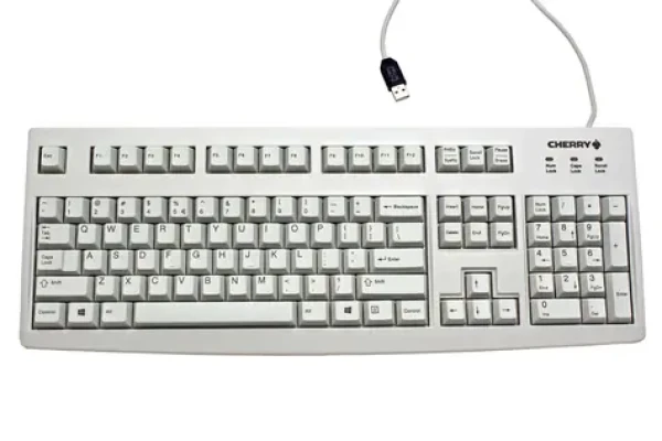 Cherry G83-6104LUNEU-0 svetlo šedá / Kancelárska klávesnica / drôtová / USB / US layout (G83-6104LUNEU-0)