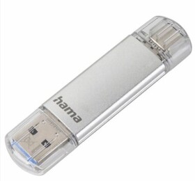 HAMA Flash Pen Laeta 128 GB strieborná / Flash disk / USB-A USB-C 3.1 / čítanie: až 40 MBs (181073)