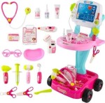 ISO 8245 Lekársky vozík s vyšetrením EKG ružový