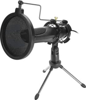 AUDIS Streaming Microphone čierna / stolný mikrofón / 50-16000Hz / pop filter / USB-A / 1.5m (SL-800012-BK)