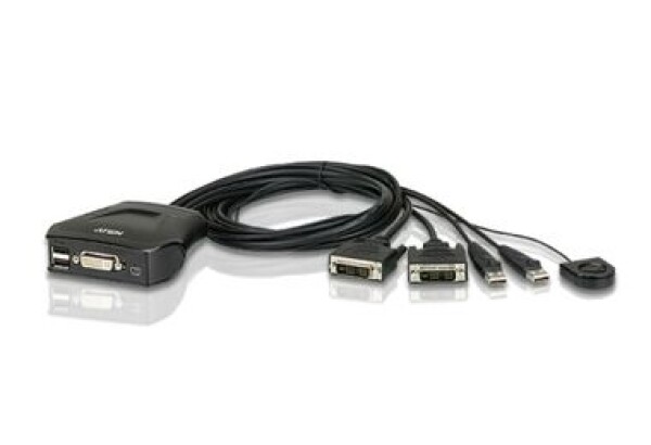 ATEN CS22D / 2-port USB DVI KVM Switch / Remote port selector / 0.9m cables (CS22D-A7)