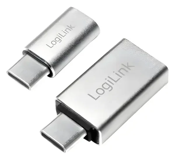 LogiLink sada adaptérov USB-C / Adaptér / USB-C (M) - USB-A, Micro USB (F) / hliník / 2 ks (AU0040)