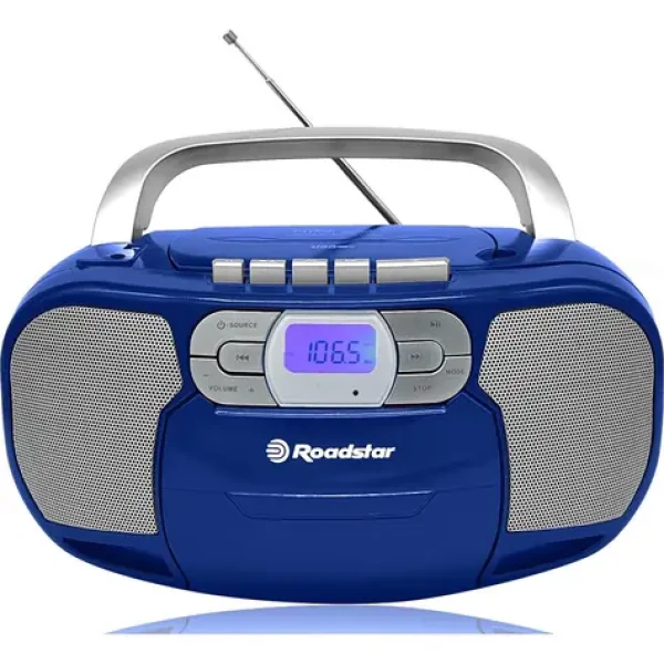 ROADSTAR RCR-4635UMPBL modrá / Rádio s CD prehrávačom / FM / PLL / CD / MP3 / 3.5mm / Kazeta (7621800033185)