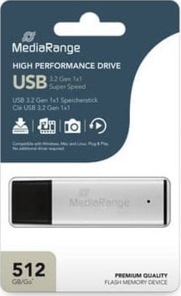 MediaRange High Performance 512 GB, USB stick (silver/black, USB-A 3.2 Gen 1)