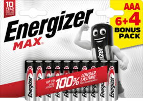 Energizer MAX AAA 6+4 zadarmo 1.5V alkalické / 10ks / LR03 (EU014)