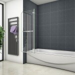 H K - Vaňová zástena S22H 120x140cm - dvojdielna sklopná, číre sklo SE-S22H-12