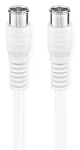 Nedis F Quick kábel F(M)-F(M) pozlátený biela / Kábel / 75 Ohm / 50 dB / dvojité tienenie / 5 m (CSGB41300WT50)