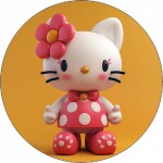 Jedlý papier Hello Kitty s kvetom 19,5 cm - Pictu Hap - Pictu Hap