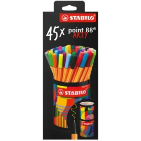 STABILO® point 88 - ARTY - 45 ks plechová dóza - 45 rôznych farieb (88/45-2-20)
