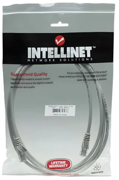 Intellinet U/UTP Cat5e šedá / Patch kábel / RJ-45 / 5 m / Pozlátené kontakty (319812)