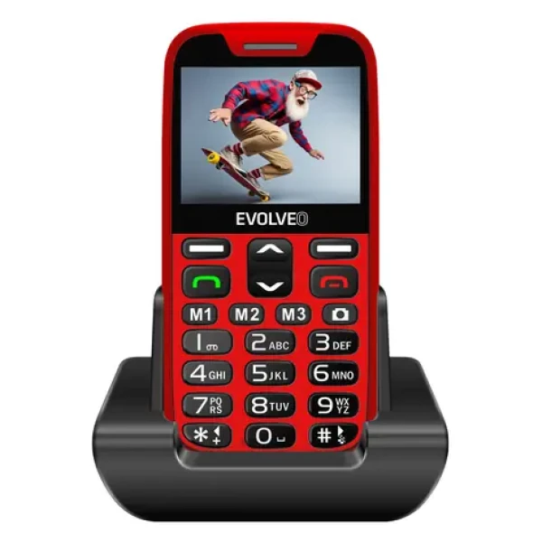 Evolveo EasyPhone XR + stojanček červená / 2.3" / 0.3MP / SOS / microSDHC (EP-601-XR-RD)