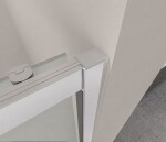 CERANO - Sprchovací kút Varone LINE Ľ/P - 6 mm - chróm, mliečne sklo - 110x90 - posuvný CER-DY505-90161
