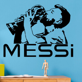 Veselá Stena Samolepka Lionel Messi pohár Farba: černá, Veľkosť: 40 x 30 cm