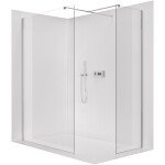 CERANO - Sprchová zástena Walk-in Onyx TL/P - 8 mm - hranatá vzpera - chróm, transparentné sklo - 120x30x200 CER-8050BD72114