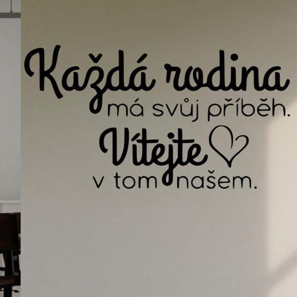 Veselá Stena Samolepka Každá rodina má svoj príbeh Farba: černá, Veľkosť: 60 x 34 cm