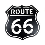 Veselá Stena Drevená nástenná dekorácia Route 66 čierna