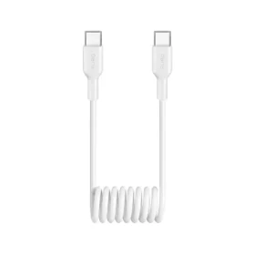 Puro Špirálový dátový kábel biela / Dátový kábel / USB-C - USB-C / 25 W / 1 m