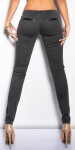 Sexy KouCla treggings with leather look applicatio darkgrey S