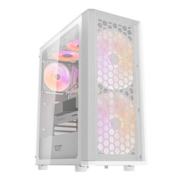 DarkFlash DK360 biela / ATX / bez ventilátorov / 2x USB-A / priehľadná bočnica / bez zdroja (DK360 White)