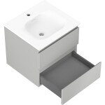 MEXEN/S - Orio kúpeľňová skrinka 50 cm s umývadlom Vela, 2 zásuvky, sivá mat/biela mat 91A10-05047-2-BFF62-W23M01