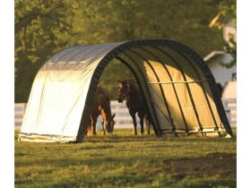 Plachtový prístrešok – ShelterLogic Run-In-Shed 3,7 × 6,1 m zelený