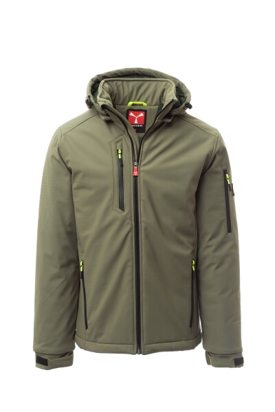 Zateplená softshell bunda Payper CREEK PAD Farba: Vojenská zelená/ Zelená, Veľkosť: 4XL (S003300489070504XL)