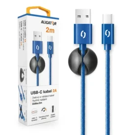Aligator Dátový kábel Premium 2A / USB-C 2m modrý (DATKP30)