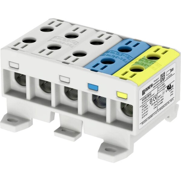 Ouneva Group VC05-0012 blok rozvádzača skrutkovací sivá, modrá, žltozelená 1 ks; VC05-0012