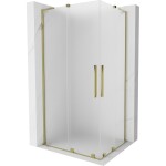 MEXEN/S - Velar L Duo sprchovací kút, posuvné dvere 90 x 80, dekor, zlato 871-090-080-02-33-50