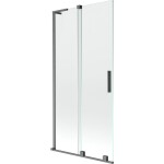 MEXEN/S - Velar L dvojkrídlová posuvná vaňová zástena 90 x 150, transparent, grafit kartáčovaná 896-090-003-01-66