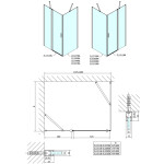 POLYSAN - ZOOM Black obdĺžniková sprchová zástena 1100x800 L/P varianta ZL1311BZL3280B