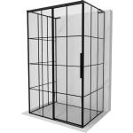 MEXEN/S - Rox-3S L sprchový kút 3 stenný, posuvný ľavá 110 x 85, čierna kratka, čierna 8C2L-110-085-70-77-3S-L