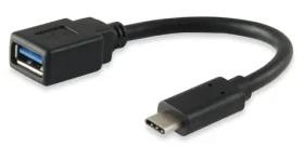 Equip čierna / Adaptér / USB-C - USB-A OTG / 5 Gbps / 0,15 m (133455)