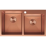MEXEN - Xorin oceľový drez 2-bowl 780 x 450 mm, meď HC 6441782000-65HC