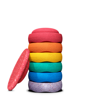 Stapelstein Winter Special Rainbow Set classic balančné kamene, 6+1 EUR