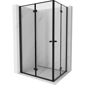 MEXEN/S - Mist-F Duo sprchovací kút skladacie dvere ľavá 100 x 85, čierna okraj, čierna 8A6-100L-085P-70-70