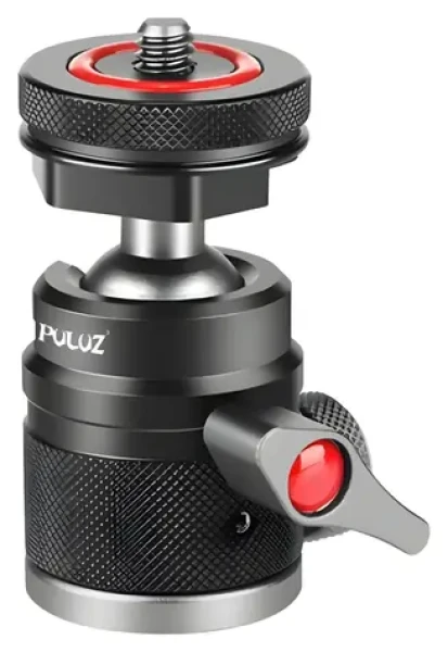 Puluz Guľová hlava čierna / Guľová hlava / hliníková zliatina / studená pätka / 1/4" závit / 360° (PU3075B)