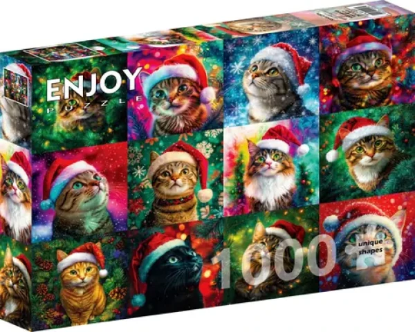 ENJOY Puzzle Vianočné mačky