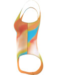 Dámske jednodielne plavky SCOOP ONE PIECE-PRINT KW0KW02086 0G0 oranžovožlté - Calvin Klein 3XL