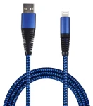 2GO modrá / Dátový a nabíjací kábel / USB-A na Lightning / nylon / 1 m (795949)