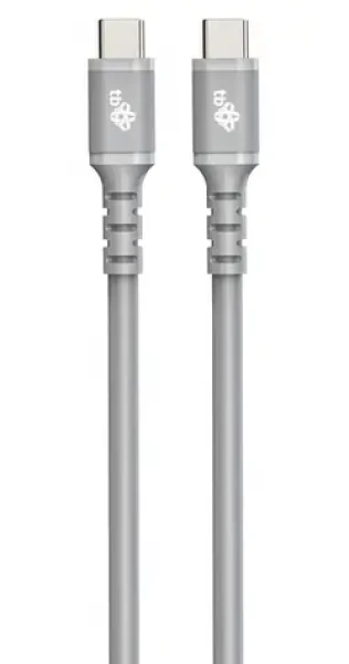 TB Touch USB-C kábel sivý 1m / Nabíjací a dátový kábel / USB-C - USB-C / 60 W / 480 Mb/s / silikónový (AKTBXKUCC2SI10G)