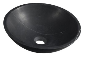 SAPHO - BLOK kamenné umývadlo na dosku, priemer 40cm, čierny Marquin, matný 2401-35