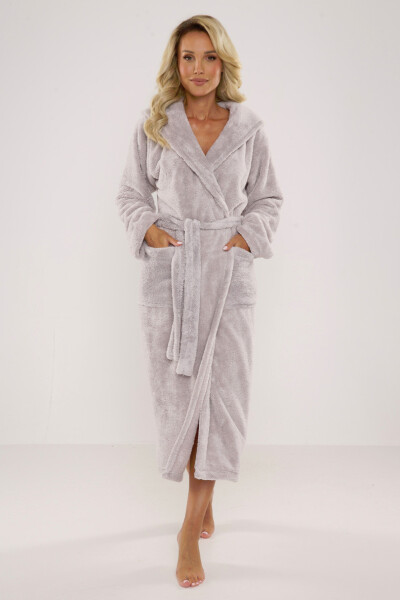 Dlhý dámsky župan s kapucňou 807 LUNA II šedá L